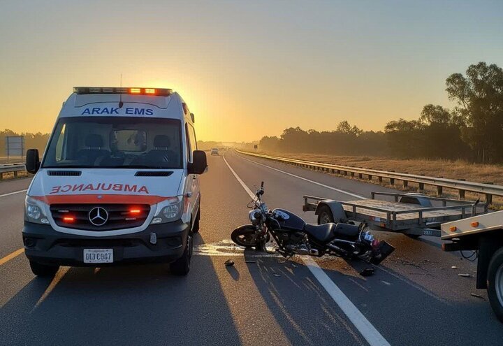 تصادف ۲ موتورسیکلت در نراق یک کشته بر جا گذاشت