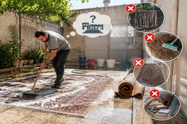 چرا شستشوی خانگی فرش دیگر مانند گذشته رایج نیست؟ دلایل و راهکارها چرا شستشوی خانگی فرش دیگر مانند گذشته رایج نیست؟ دلایل و راهکارها